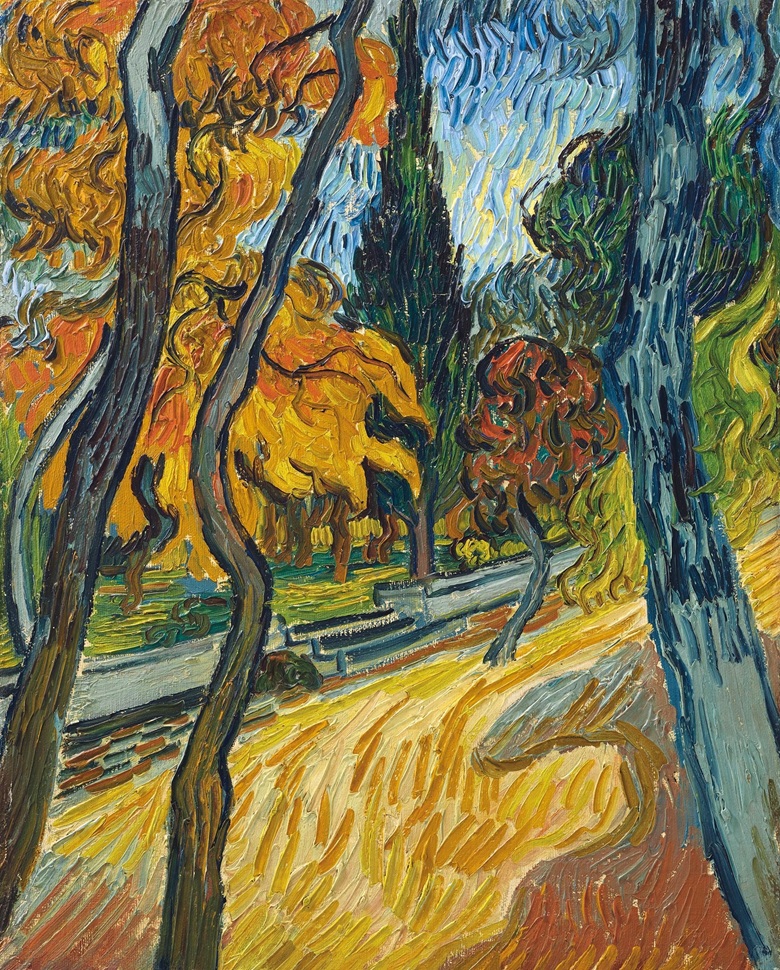 Vincent van Gogh (1853-1890), Arbres dans le jardin de l’asile, 1889. Oil on canvas. Image: Christie's