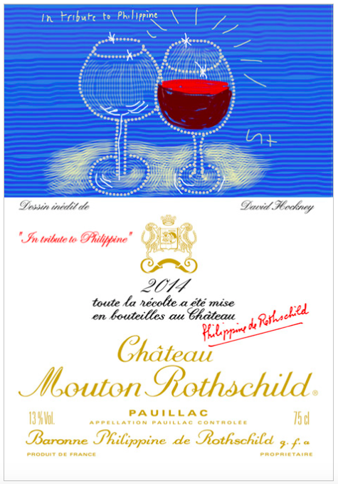 David Hockney pour Mouton-Rothschild, 2014, image ©Mouton-Rothschild