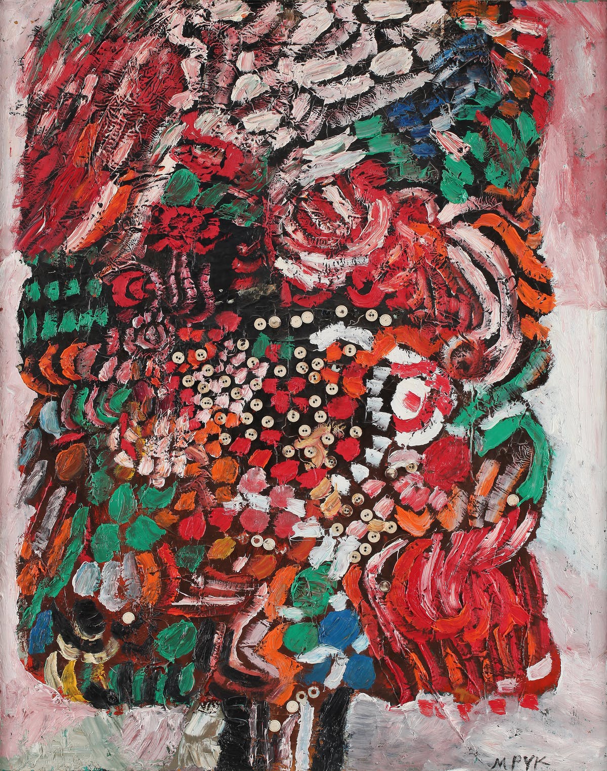 MADELEINE PYK. "Tråd". Técnica mixta (c. 1960). Firmado.