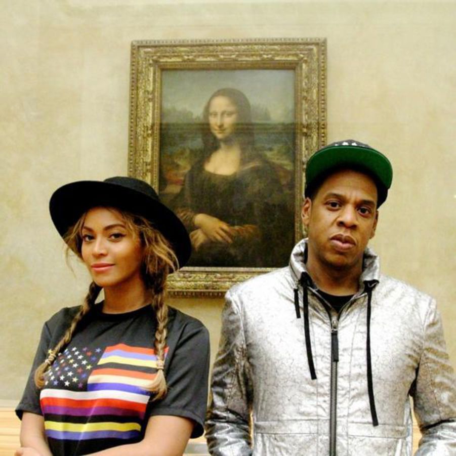 Beyoncé et Jay-Z au Louvre lors d'une précédente visite, image via Pinterest.