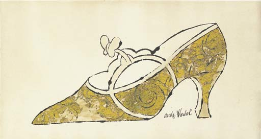 Andy Warhol (1926-1987) - Shoe, Tinte und Blattgold/Papier, signiert, ca. 1956