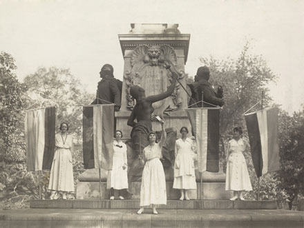 National Woman’s Party suffrage protestor, burns a speech by President Wilson in Washington, D.C. September 16, 1918Image courtesy Everett Historical