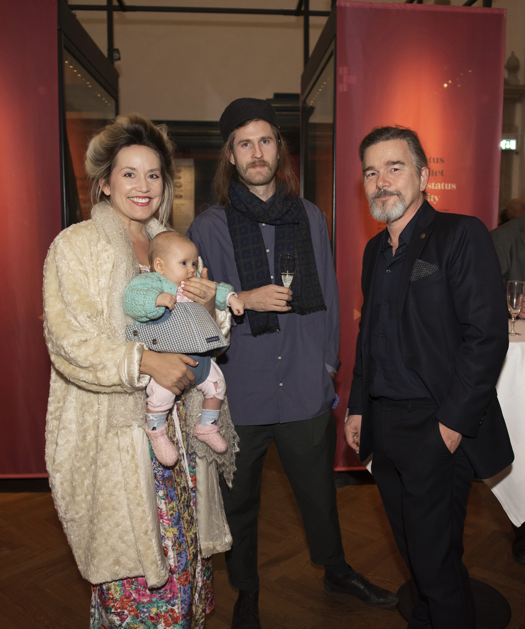 Sofia Hedman-Martynova och Serge Martynov från Musea med bebis Coco samt Hans Lindestrand, Nordiska museet