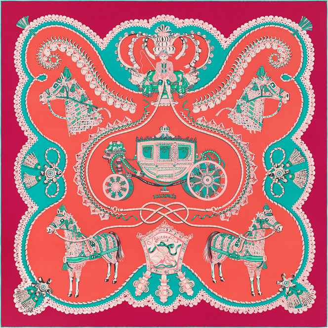 Carré de soie "Paperoles" - Image: propriété de Hermès Paris