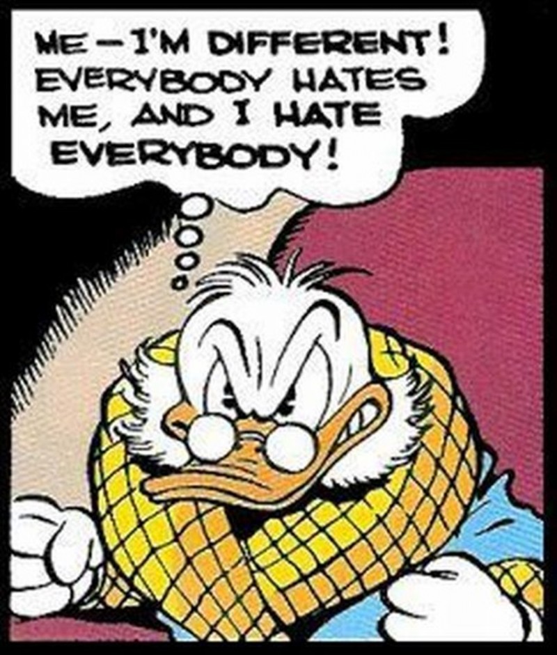 På engelska heter Joakim von Anka rätt och slätt Scrooge McDuck, ett namn han fick efter Dickens-karaktären. Foto via Wikipedia.