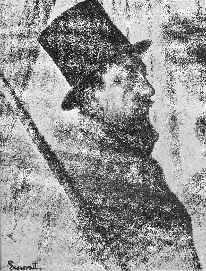 Georges Seurat, Portrait de Paul Signac, 1890, crayon, image via Wikipedia