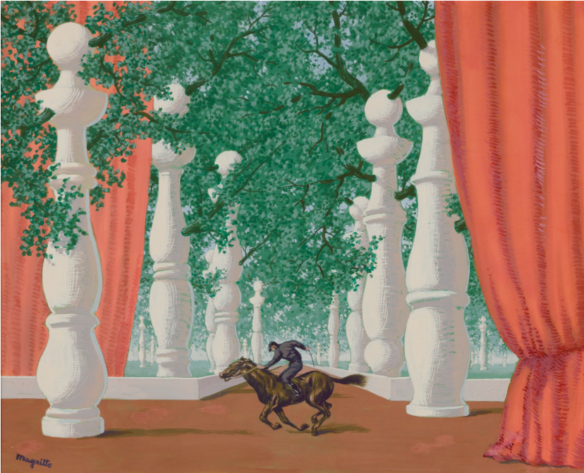 Le jockey perdu, René Magritte, 1947 - 1948, gouachantes sur papier - Image: Sotheby's