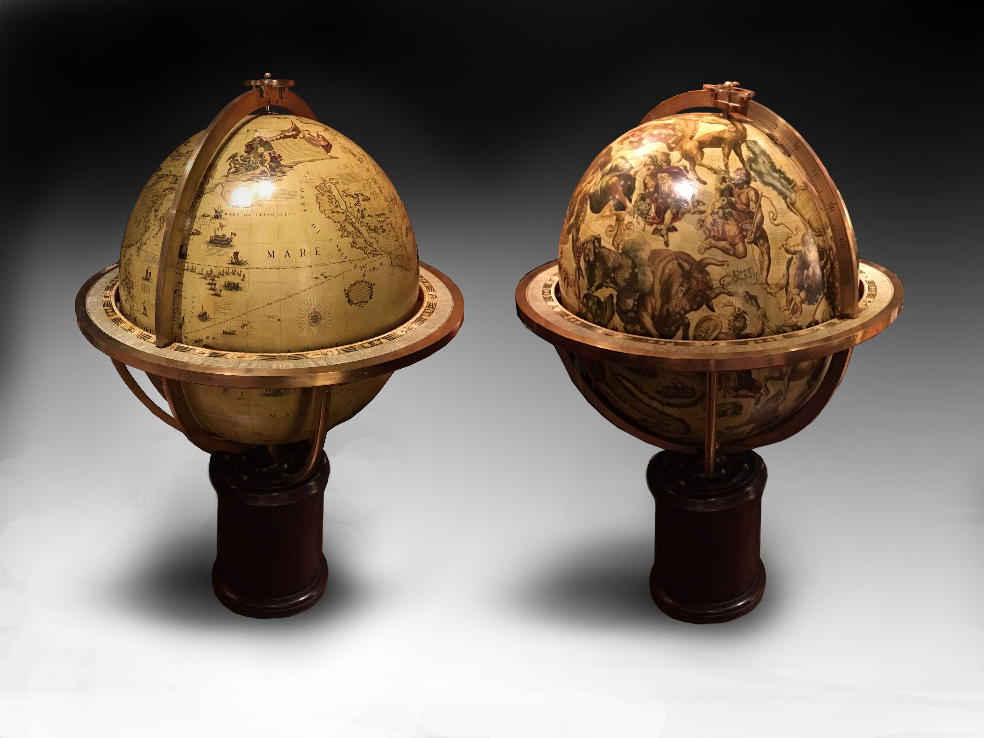 Coronelli, 'Terrestrial and Celestial Globes', 1688 & 1693. Photo: Globemakers.com