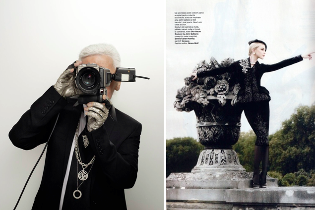 Karl Lagerfeld behind the camera. Image: Fashion & Power