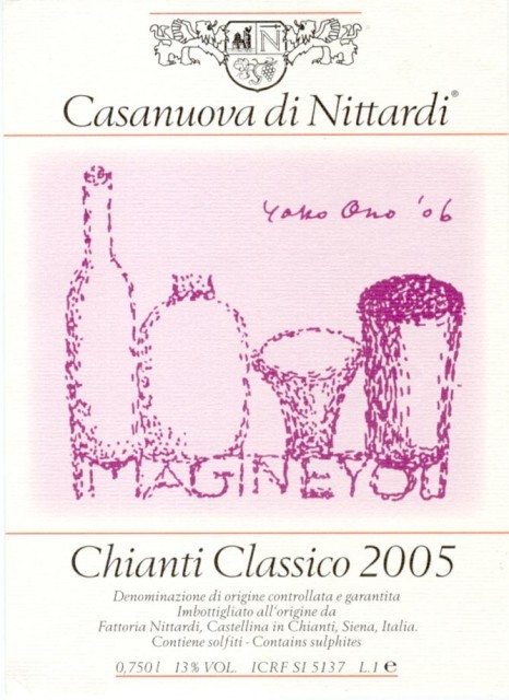 Yoko Ono för Chianto Nittardi Classico, 2005. Bild: The Drink Business
