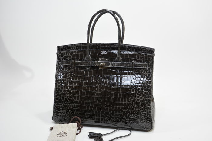 Hermès - Birkin 35, crocodile leather in graphite