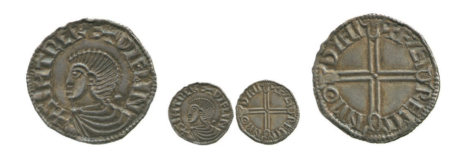 Hiberno-Norse Kings, Silver Penny, Sihtric Anlaffsson, phase I (c.995-1020), draped bust left, with pellet behind bust, legend commences lower left, +SIHTRE REX DYFLIN, rev pellet at centre of long voided cross with tri-crescent ends, moneyer Farmen, +FÆ REMI NMO DYFLI, 1.47g (D.F.5; S.6103). Attractively toned, good very fine to almost extremely fine, pleasing. £2,950