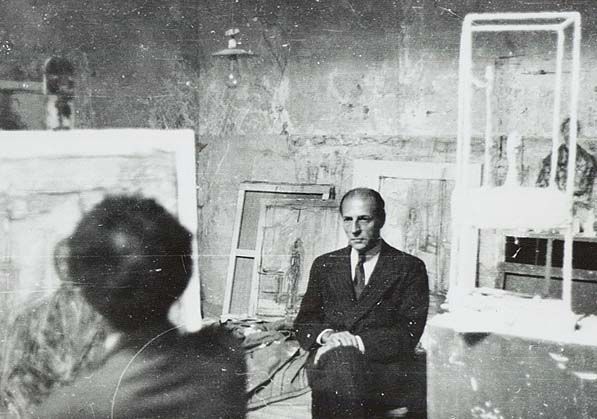 Pierre Matisse posant pour Alberto Giacometti, 1949. image ©Morgan Library