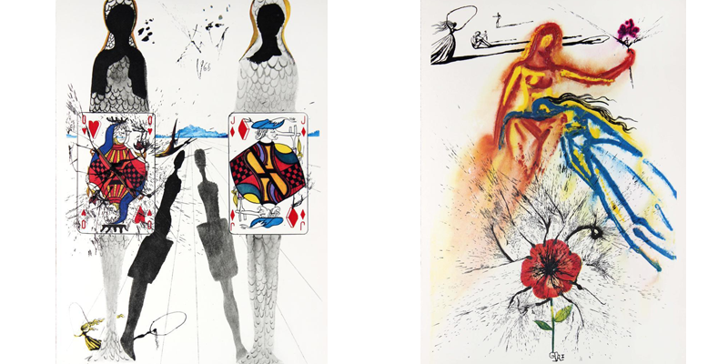 T.v. Salvador Dalí "The Queen's Croquet Ground", 1969 T.h. Salvador Dalí "Alice's Evidence", 1969