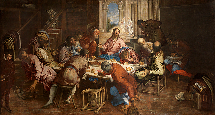 Jacopo Tintoretto, The Last Supper, c. 1563/1564, oil on canvas, Church of San Trovaso, Venice