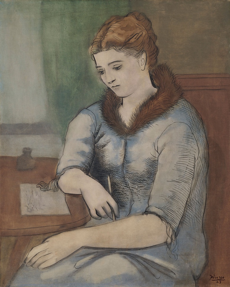 La Lettre (La Réponse), Pablo Picasso. 1923, oil on canvas. Image: 2019 Estate of Pablo Picasso / Artists Rights Society (ARS), New York via Christie's