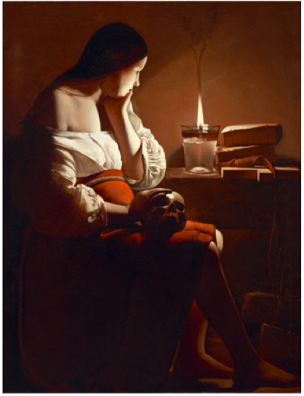 Georges de La Tour, « Maria Magdalena auprès d'une bougie », vers 1638-1640, image ©Los Angeles County Museum