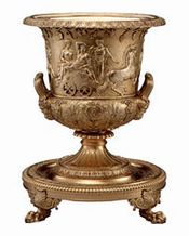 An 1810 silver-gilt wine-cooler with bas-relief frieze, Vermeil Room, White House. Image: Whitehouse.gov