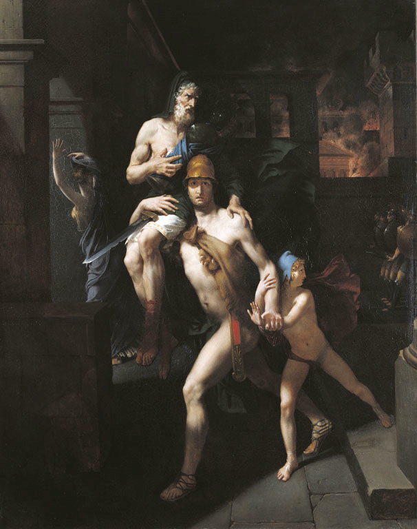 Aeneas rescuing his father from Troy, Merry-Joseph Blondel. 1803, oil on canvas. Image: Ecole Nationale Supérieure des Beaux-Arts