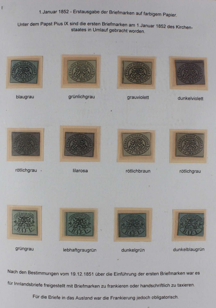 ITALIEN KIRCHENSTAAT - Großartige Ausstellungs-Spezialsammlung der Markenausgaben des Kirchenstaates