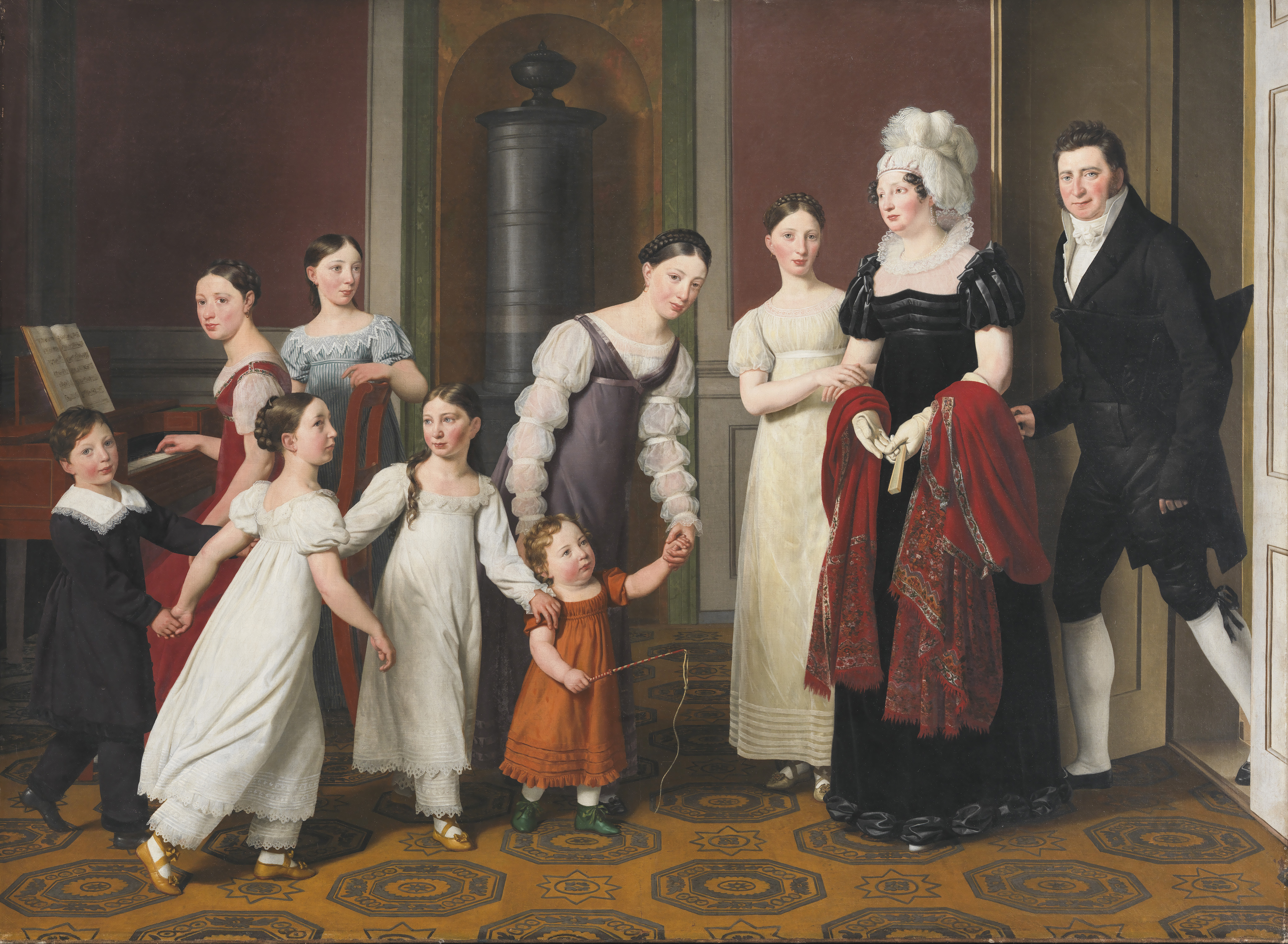 Christoffer Wilhelm Eckersberg, "Familjen Nathanson", 1818. Olja på duk. SMK, Statens Museum for Kunst.
