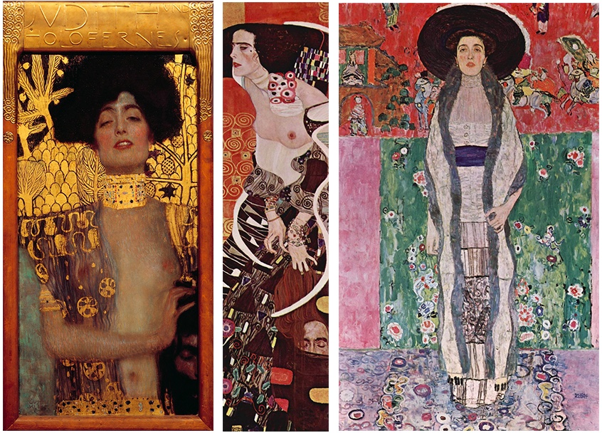 GUSTAV KLIMT (1862-1918) Links: Judith I (1901) Mitte: Judith II (1909) Rechts: Adele Bloch-Bauer II (1912) | Alle Abb. via Wikipedia