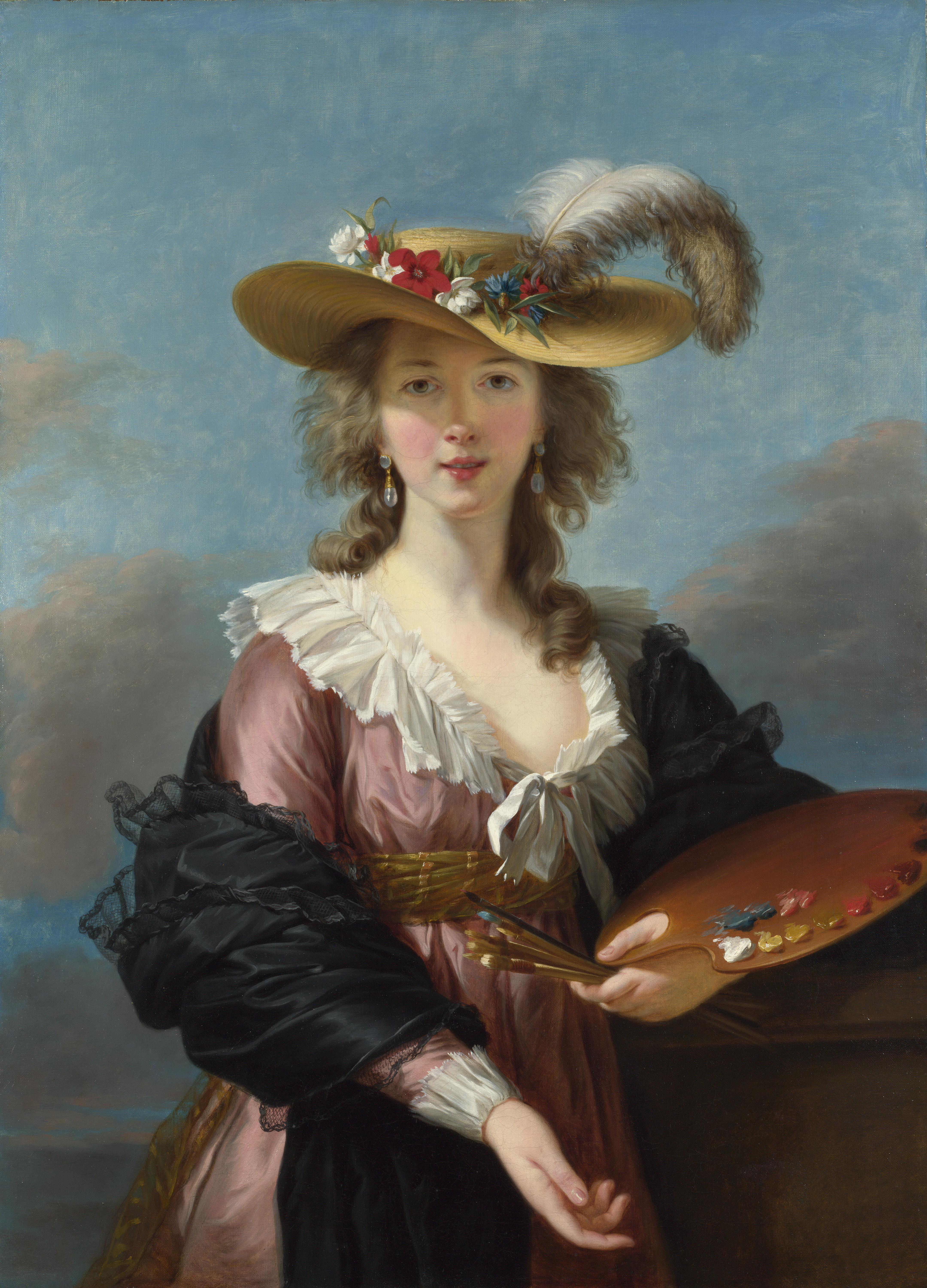 Self Portrait in a Straw Hat, Elisabeth-Louise Vigée Le Brun. 1782, oil on canvas. Image: National Gallery London
