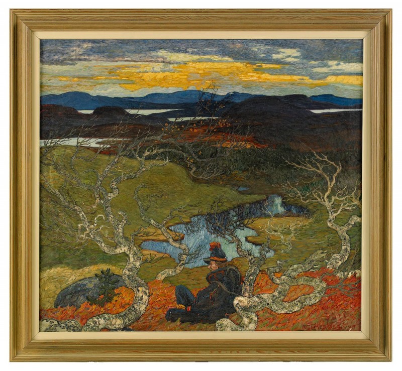 ”Vårafton bakom Kiruna”, omkring år 1911. Foto: Stockholms Auktionsverk.