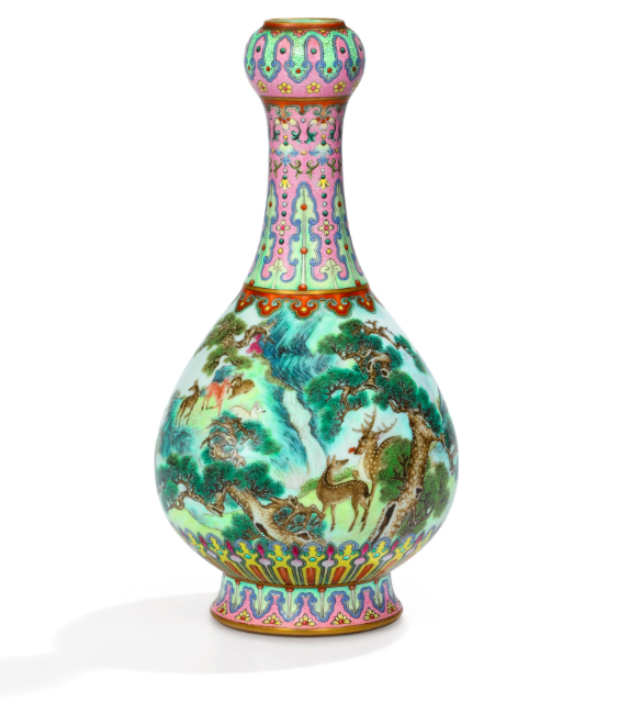 he unique yangcai vase sold at Sotheby’s Paris last Tuesday. Image: Sotheby’s