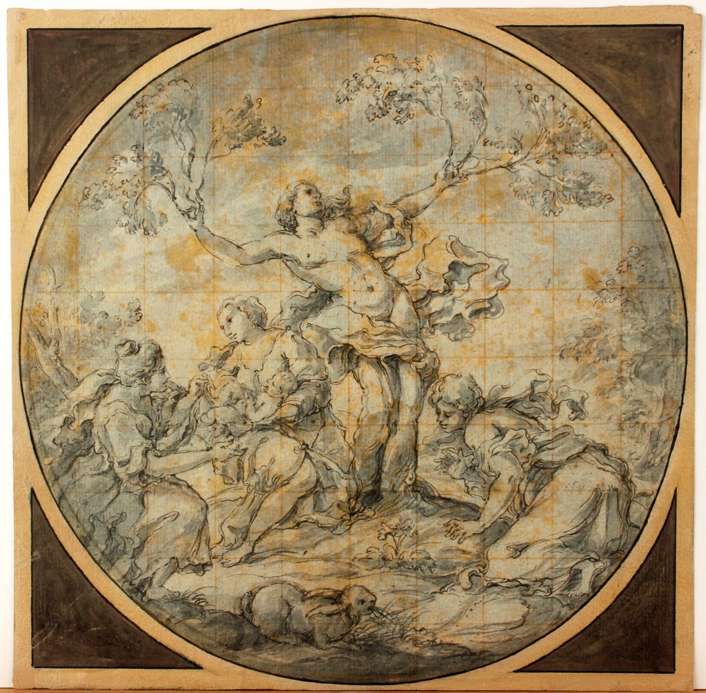 FRANCISCO TREVISANI (1656 Koper - 1746 Rom) attr. - Geburt des Adonis, Tinte/Papier, 300x301 mm Preis: 6.000 EUR
