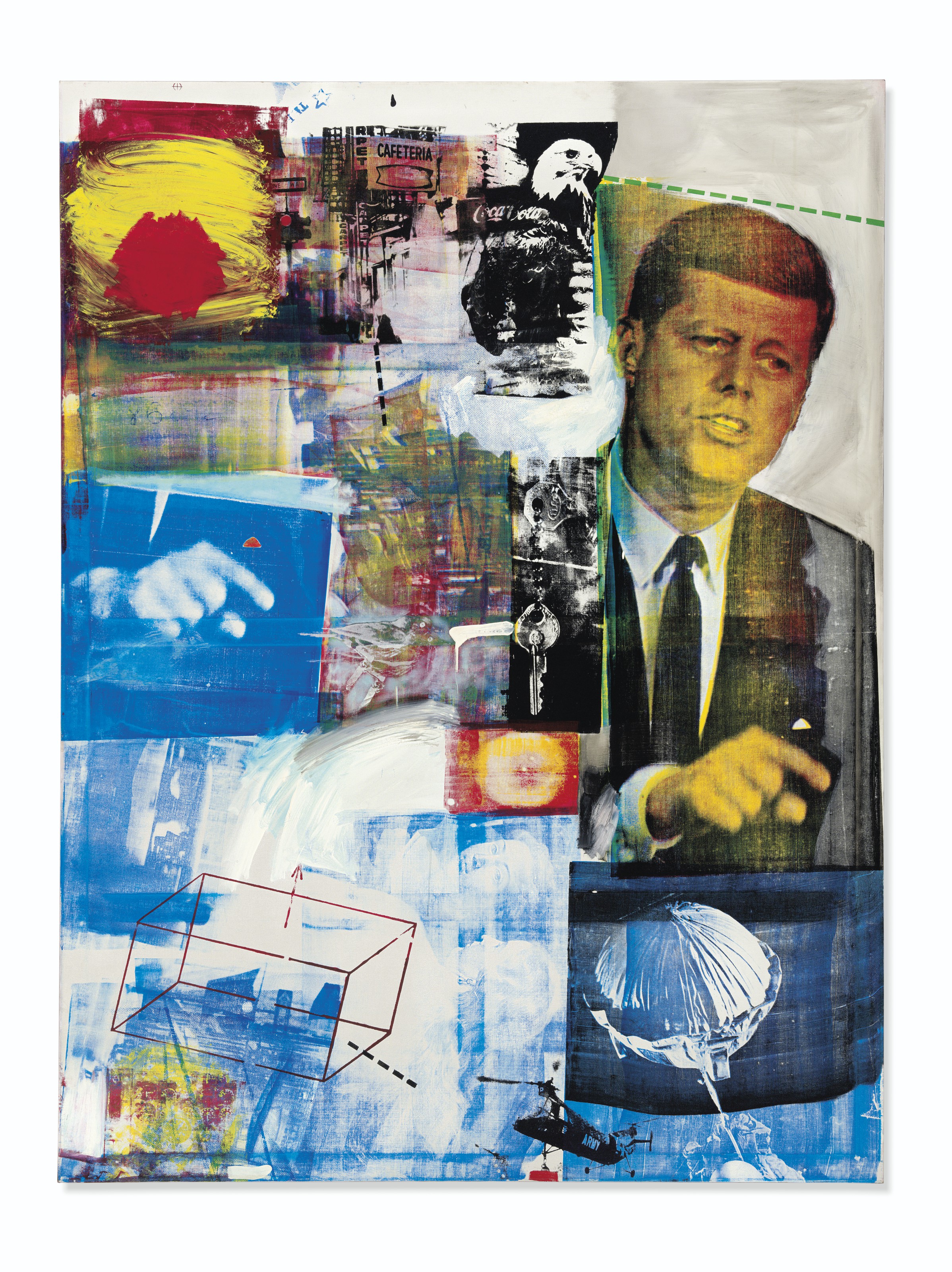 Robert Rauschenberg, Buffalo II, 1964, image © 2019 Robert Rauschenberg Foundation : Licensed by VAGA at Artists Right Society (ARS), New York via Christie's