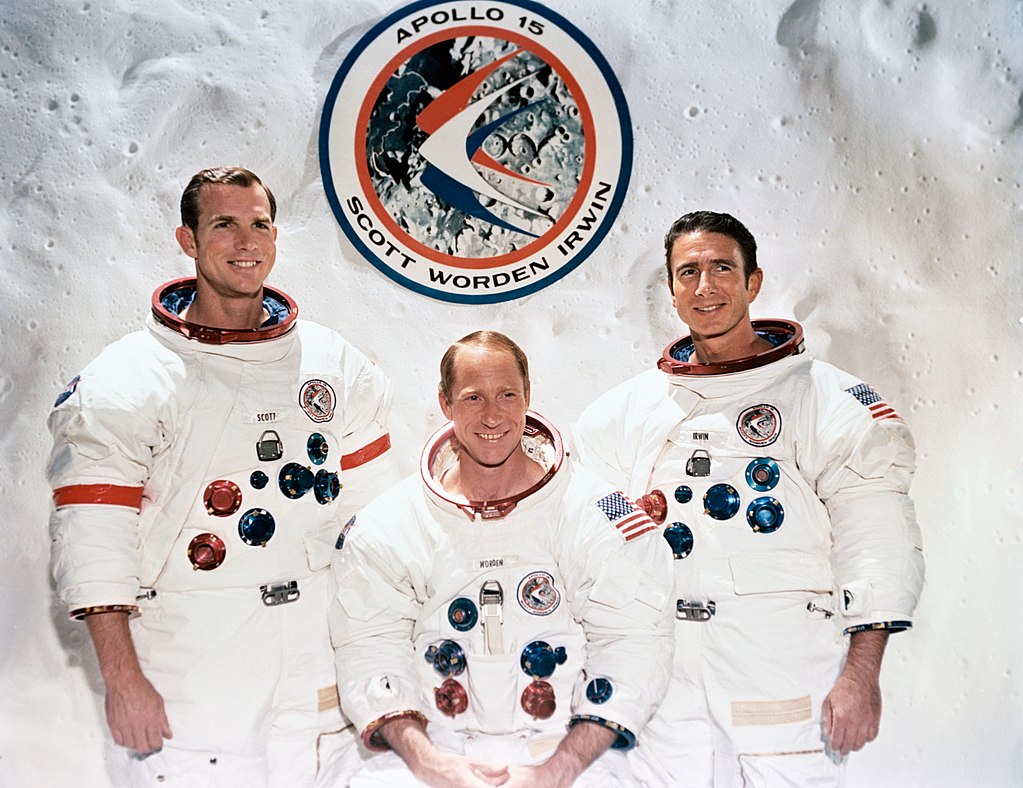 Die drei "Sonderbriefträger" Davis R. Scott, Alfred M. Worden und James B. Irwin | Foto via Wikipedia