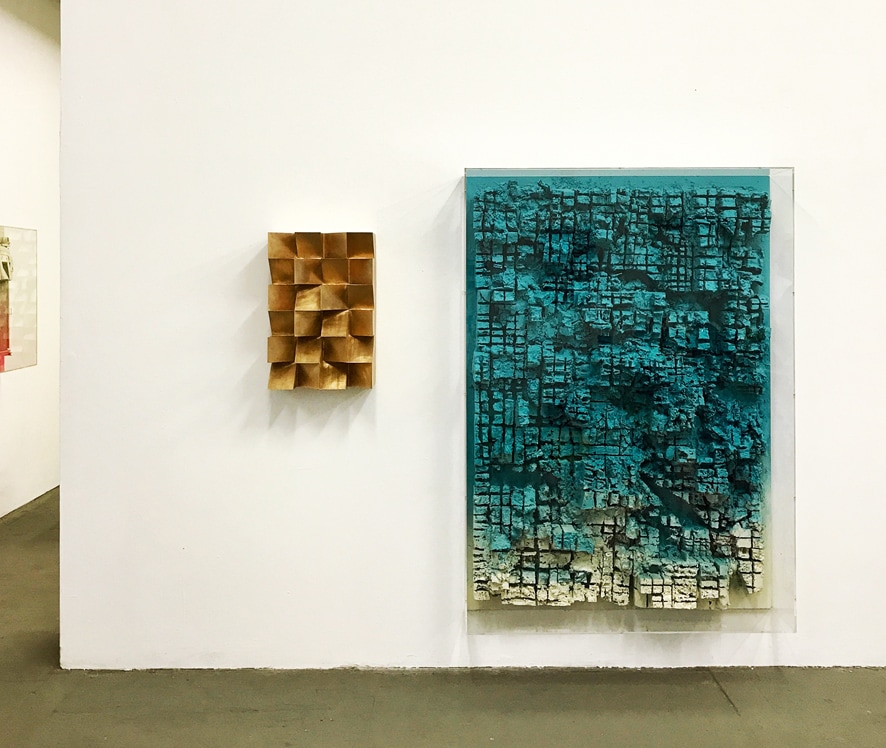 Jan Albers, highOnlight, 2015, bronze, and llagOOn, 2017, spray paint on polystyrene and wood. Photo: Fox Jensen Gallery