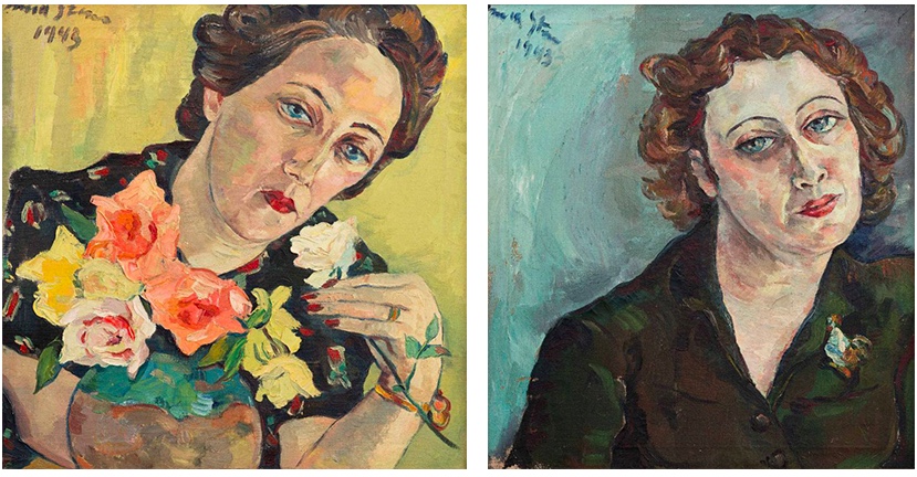 Die beiden Portraits von Freda Feldman, die Irma Stern 1943 gemalt hatte | Beide Fotos: Strauss & Co.