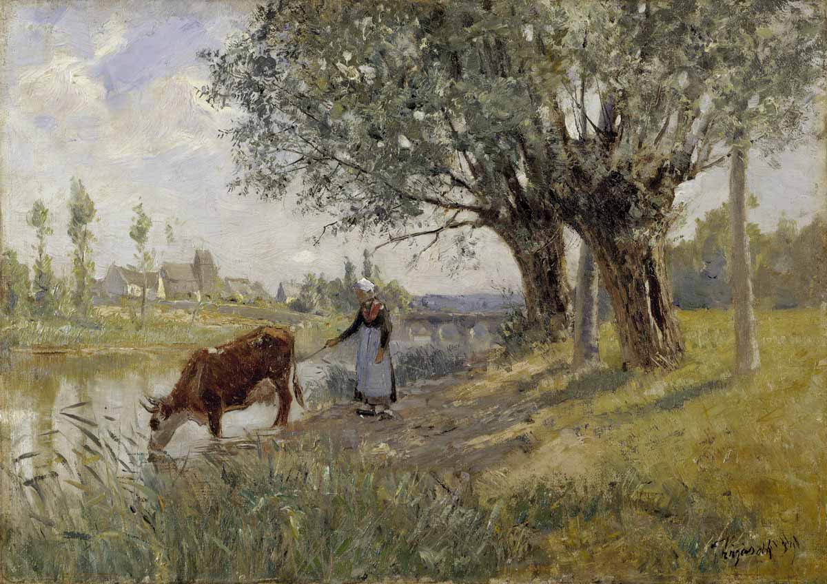 Carl Trägårdh, Landskap från Grez-sur-Loing, 1889, olja på duk. Foto: Nationalmuseum