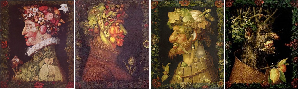 GIUSEPPE ARCIMBOLDO (um 1526 Mailand 1593) - Die Vier Jahreszeiten, 1573, Musée du Louvre Abb. via Wikipedia