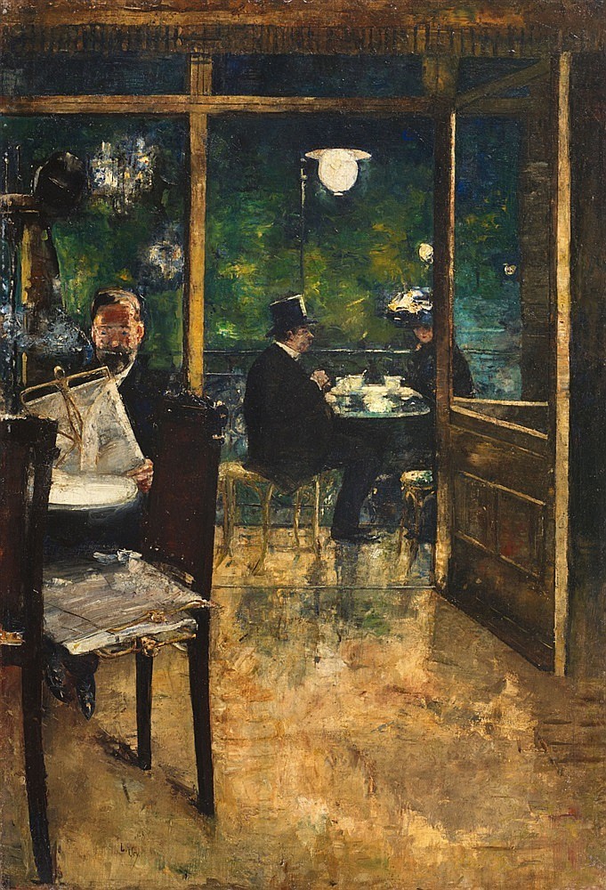 Lesser Ury, Im Café Bauer, Berlin, 1888/1889