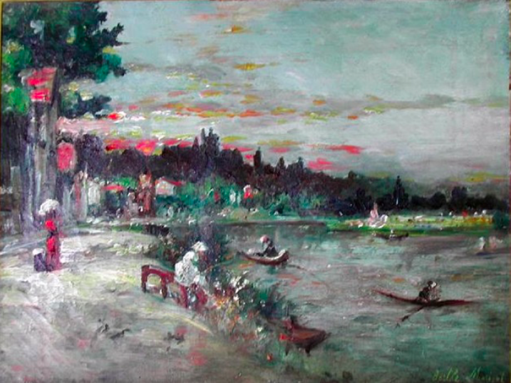 Berthe Morisot, « Souvenir au bord de l’Oise », 1863, image via Artnet