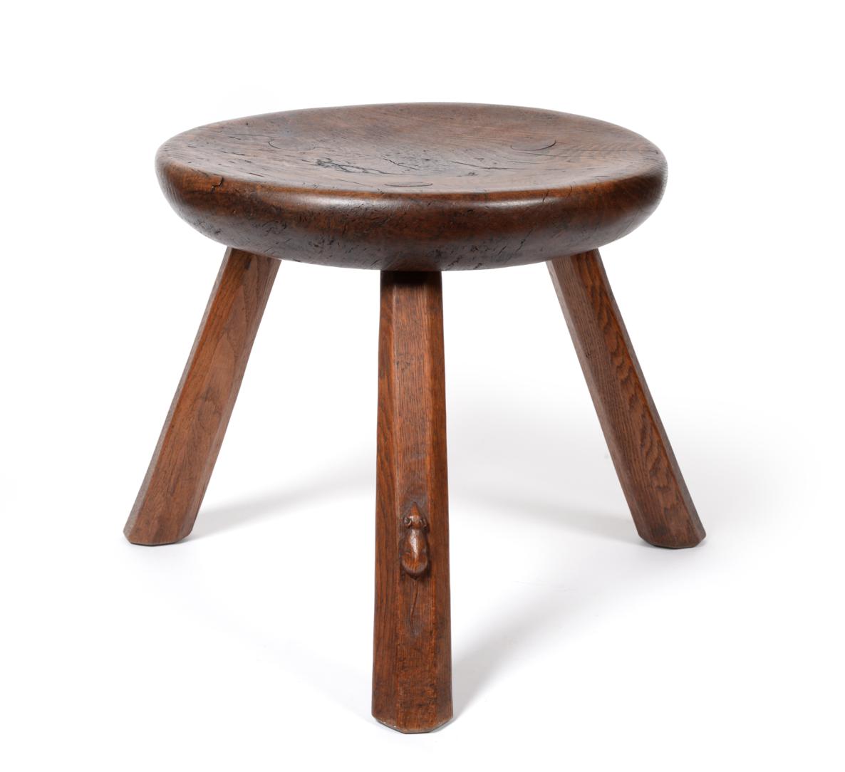 A Robert "Mouseman" Thompson Oak Circular Stool