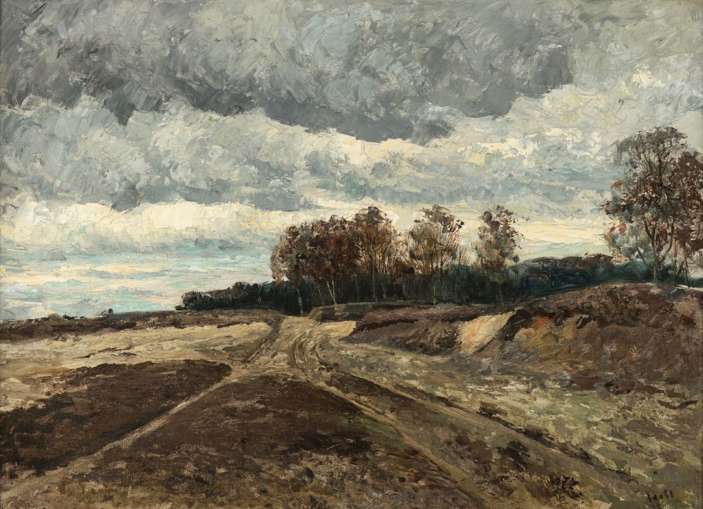 Carl Fredrik Hill, Höstlandskap år 1876. Foto: Åmells Konsthandel.