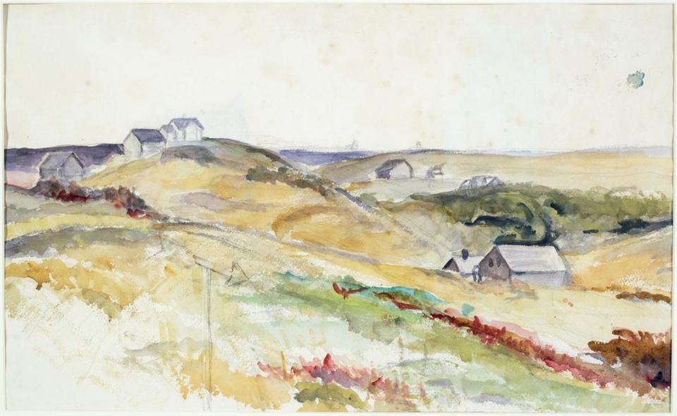Paysage sans titre de Josephine Hopper, image via The Boston Globe,