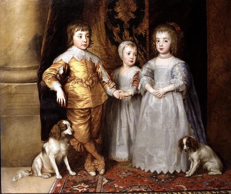 Anthonys van Dyck, Die drei ältesten Kinder Charles' I. mit zwei King Charles Spaniel, 1635/36, Queen's Gallery, Windsor Castle | Foto: Royal Collection Trust
