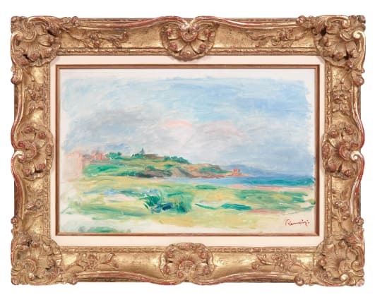 Golfe, mer, falaises vertes av Pierre-Auguste Renoir, som stals från ett auktionshus i Wien år 2018. Foto via CNN.