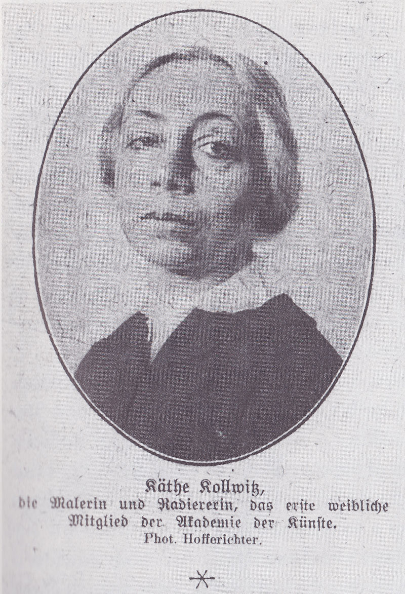 Fotografie von Käthe Kollwitz aus dem Jahr ihrer Ernennung zum ersten weiblichen Mitglied der Preußischen Akademie der Künste
