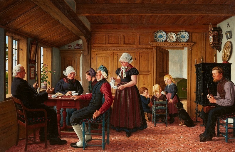 Karl Ludwig Jessen, A Frisian Family Drinking Coffee