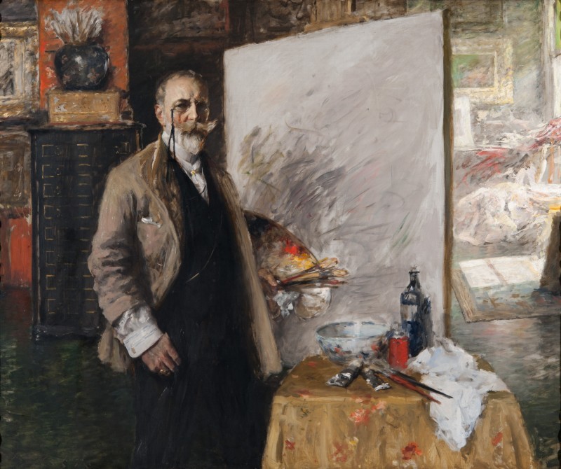 William Merritt Chase, « Self-Portrait in 4th Avenue Studio », 1915-16, image ©Richmond Art Museum