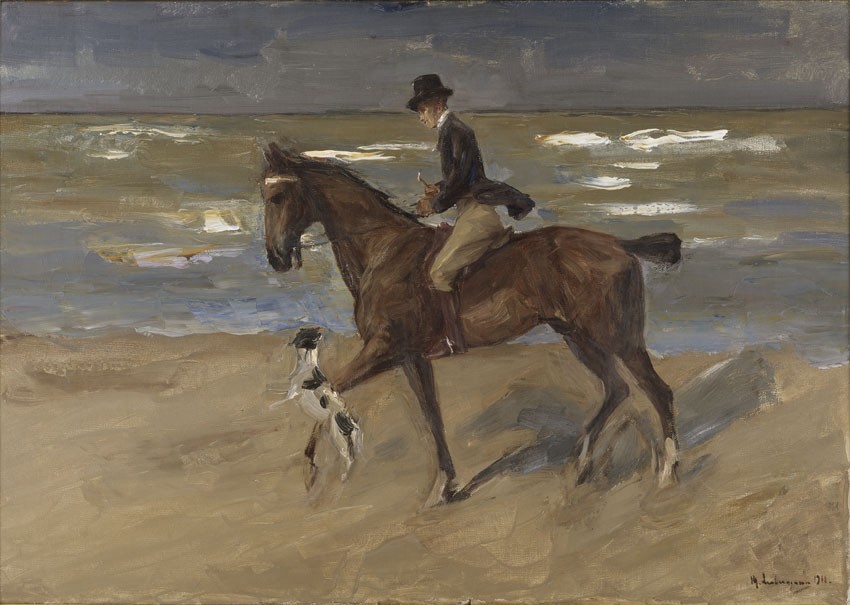 MAX LIEBERMANN - Reiter am Strand mit Foxterrier, 1911, Öl/Lwd., 70 x 100 cm, Nationalmuseum Stockholm Abb. via kunsthale-bremen.de