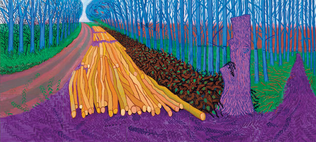 Winter Timber, år 2009. Verket är skapat med hjälp av en iPad. Foto: David-Hockney.org.