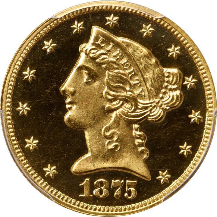 1875 Liberty Head Half Eagle