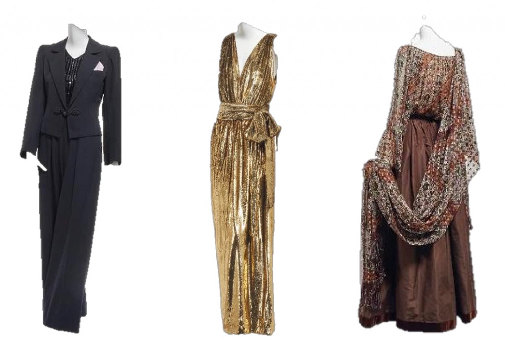 Alcune creazioni di YSL che andranno all’asta, immagini © Christie’s